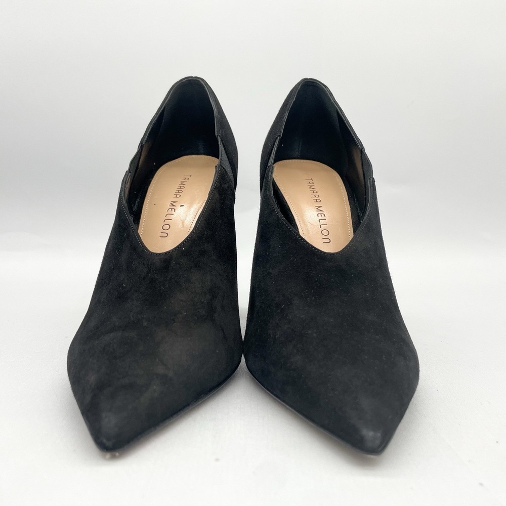 Tamara Mellon Womens 40 10 Pump Shoes Black Suede Pointed Toe‎ Stiletto Heels - Picture 2 of 12
